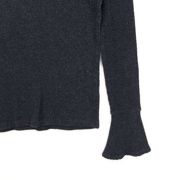 Madewell Sweater Top Ribbed Bell Long Sleeve Shirt Stretch Womens XXS - Picture 10 of 11